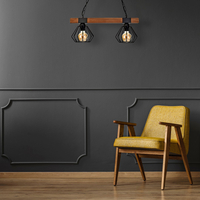 Milagro - Lampa wisząca ULF BLACK/WOOD 2xE27