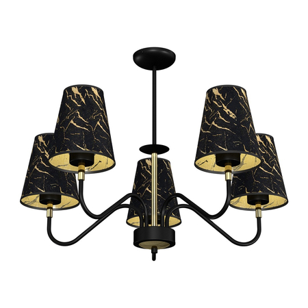 Milagro - Lampa wisząca HERMES Black/Gold 5xE27