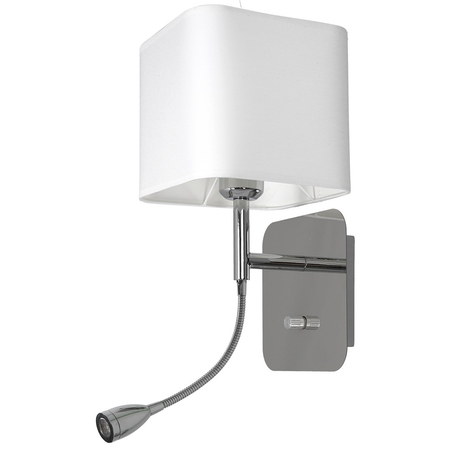 Milagro - Kinkiet NAPOLI WHITE/CHROME 1xE27 + 1W LED