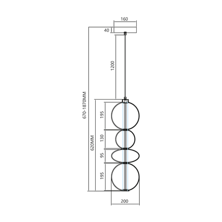 Lampa wisząca DAPHNE SMOKED 36W