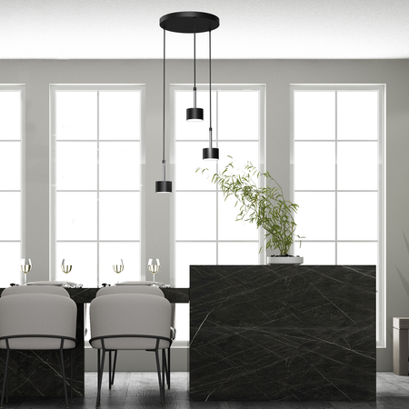Milagro - Lampa wisząca ARENA BLACK/SILVER 3xGX53