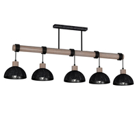 Milagro - Lampa wisząca ERIK Sawn black/Patinated wood 5XE27