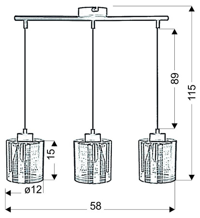 Candellux - Nocturno Lampa Wisząca 3X40W E27 Chrom