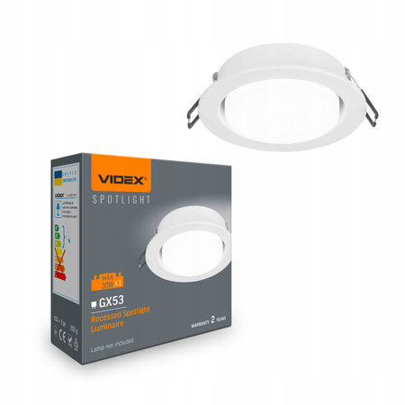 Wpuszczana Oprawa Punktowa Sufitowa VIDEX GX53 Aluminium VL-SPF27R-W Biała