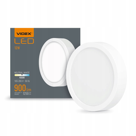 Panel natynkowy LED plafon sufit okrągły 12W