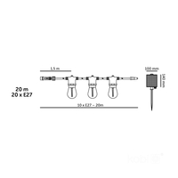Girlanda Solar LED STARLIGHT NEO 20m 20x0,042W E27 LED2B