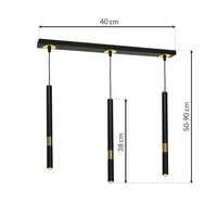 Milagro - Lampa wisząca MONZA BLACK/GOLD 3xG9 8W