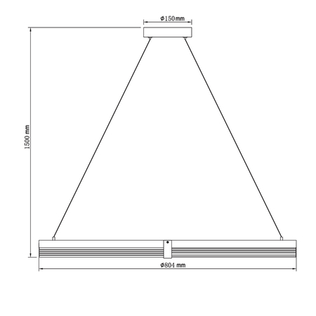 Lampa wisząca Plum Triangle 80 cm czarno-transparentna LED CCT