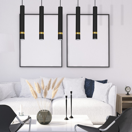 Milagro - Lampa wisząca JOKER BLACK/GOLD 5xGU10