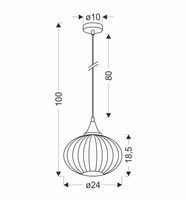 LAMPA WISZĄCA EXETER 240mm 1 CZARNY