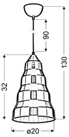 Candellux - Vesuvio Lampa Wisząca 20 1X40W E27 Miedziany