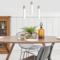 Milagro - Lampa wisząca SOLO SAWN WHITE / PATINATED WOOD 3x mini GU10