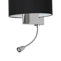 Milagro - Kinkiet CASINO BLACK/CHROME 1xE27 + 1W LED