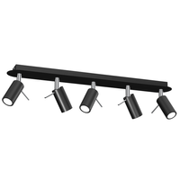 Milagro - Lampa sufitowa PRESTON BLACK/CHROME 5x mini GU10