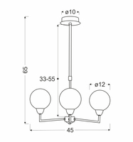 Logos lampa wisząca satynowy 3x25w g9 klosz biały