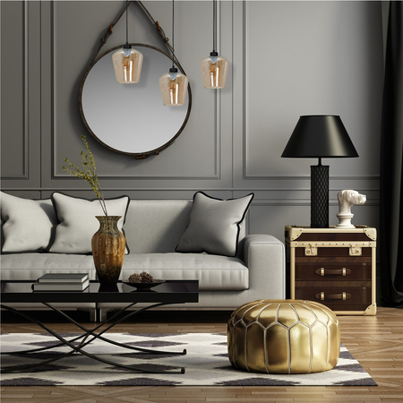 Milagro - Lampa wisząca SANTIAGO AMBER 3xE27