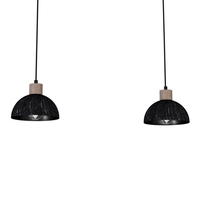 Milagro - Lampa wisząca ERIK Sawn black/Patinated wood 2XE27