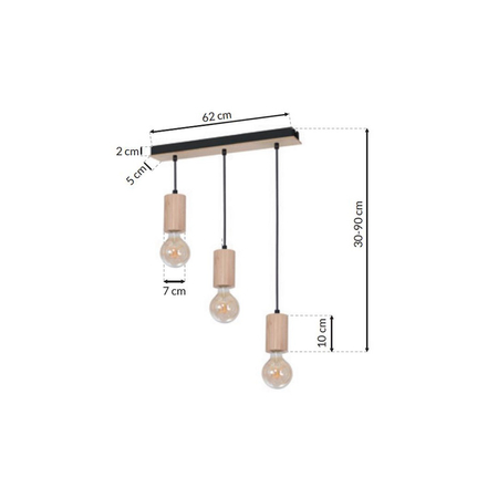 Milagro - Lampa wisząca LINES 3xE27