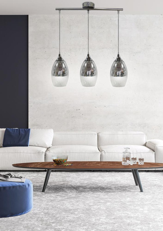 Candellux - Celia Lampa Wisząca 3X60W E27 Srebrny