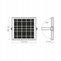 Naświetlacz Solarny LED z Czujnikiem Ruchu VL-FSO4-205-S 1400 Lumenów 5000K