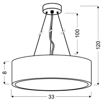 ZIGO LAMPA WISZĄCA 16W LED 6500 K METAL WENGE 330X1200MM