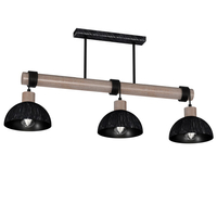 Milagro - Lampa wisząca ERIK Sawn black/Patinated wood 3XE27