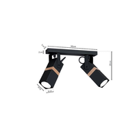 Milagro - Lampa sufitowa VIDAR BLACK 2xGU10