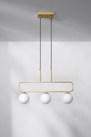 Candellux - Jove Lampa Wisząca Mosiądz 3X20W G9 Klosz Biały