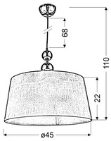 Candellux - Clara Lampa Wisząca 45 1X60W E27 Chrom / Biały