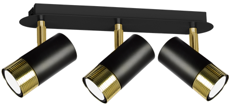 Milagro - Lampa sufitowa DANI BLACK/GOLD 3xGU10