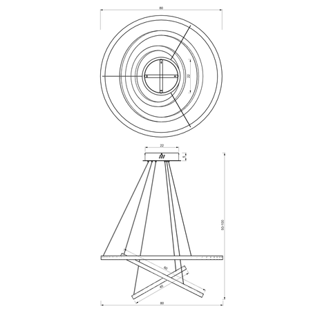 Milagro - Lampa wisząca GALAXIA GOLD 85W LED