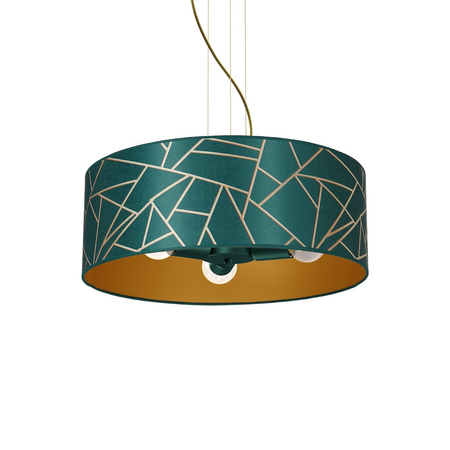 Milagro - Lampa wisząca ZIGGY WHITE Gold/Bottle green  3xE27