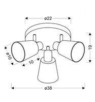 Candellux - Pin Lampa Sufitowa Plafon 3X40W E14 Chrom