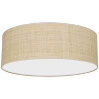 Milagro - Lampa sufitowa MARSHALL WHITE / RATTAN 3xE27 Ø50cm