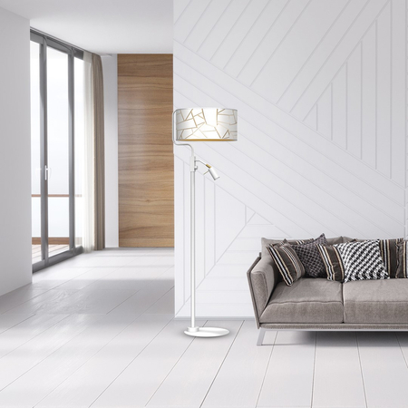 Milagro - Lampa podłogowa ZIGGY WHITE White/Gold 1xE27 +        1x mini GU10