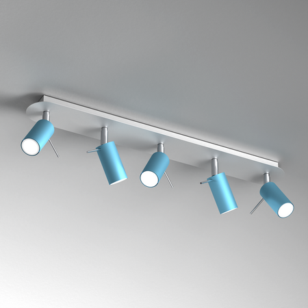Milagro - Lampa sufitowa PRESTON BLUE/WHITE 5x mini GU10