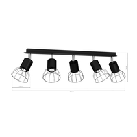Milagro - Lampa Sufitowa DANTE BLACK/SILVER 5x mini GU10