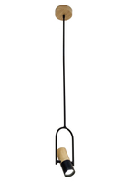 Lampa wisząca Bovino drewniano - czarna 1xGU10