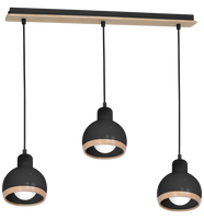 Milagro - Lampa wisząca OVAL BLACK 3xE27