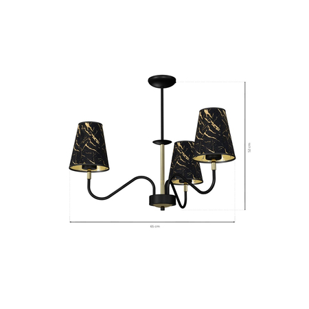 Milagro - Lampa wisząca HERMES Black/Gold 3xE27