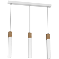 Milagro - Lampa wisząca SOLO SAWN WHITE / PATINATED WOOD 3x mini GU10