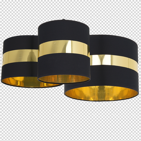 Milagro - Lampa sufitowa PALMIRA BLACK / GOLD 3xE27