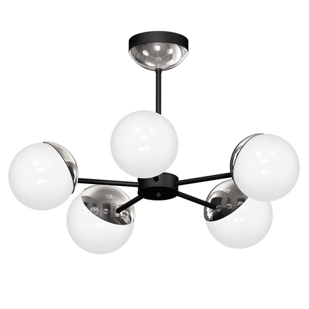 Milagro - Żyrandol SFERA BLACK/CHROME 5xE14
