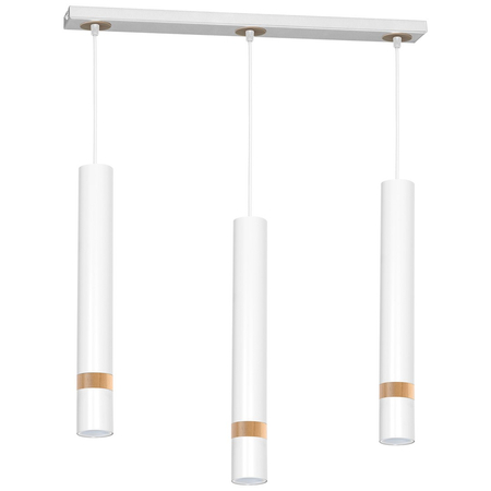 Milagro - Lampa wisząca JOKER WHITE/WOOD 3xGU10