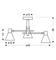 LESS LAMPA WISZĄCA 3X40W E14 CZARNY MATOWY