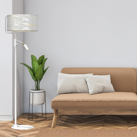 Milagro - Lampa podłogowa SENSO White/Gold 1xE27 + 1x mini GU10