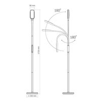 Lampa LED 2w1 podłogowa biurkowa czarna 12W 3 barwy VLE-TF07B