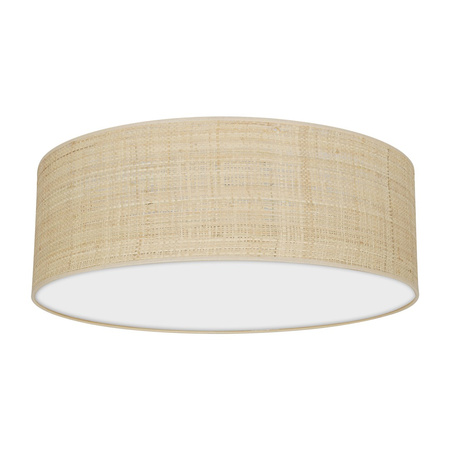 Milagro - Lampa sufitowa MARSHALL WHITE / RATTAN 3xE27 Ø50cm