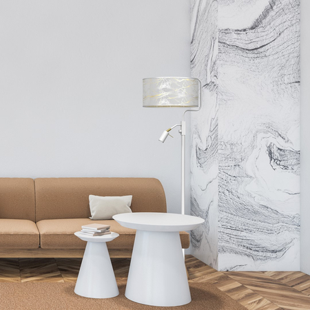 Milagro - Lampa podłogowa SENSO White/Gold 1xE27 + 1x mini GU10