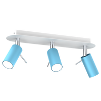 Milagro - Lampa sufitowa PRESTON BLUE/WHITE 3x mini GU10